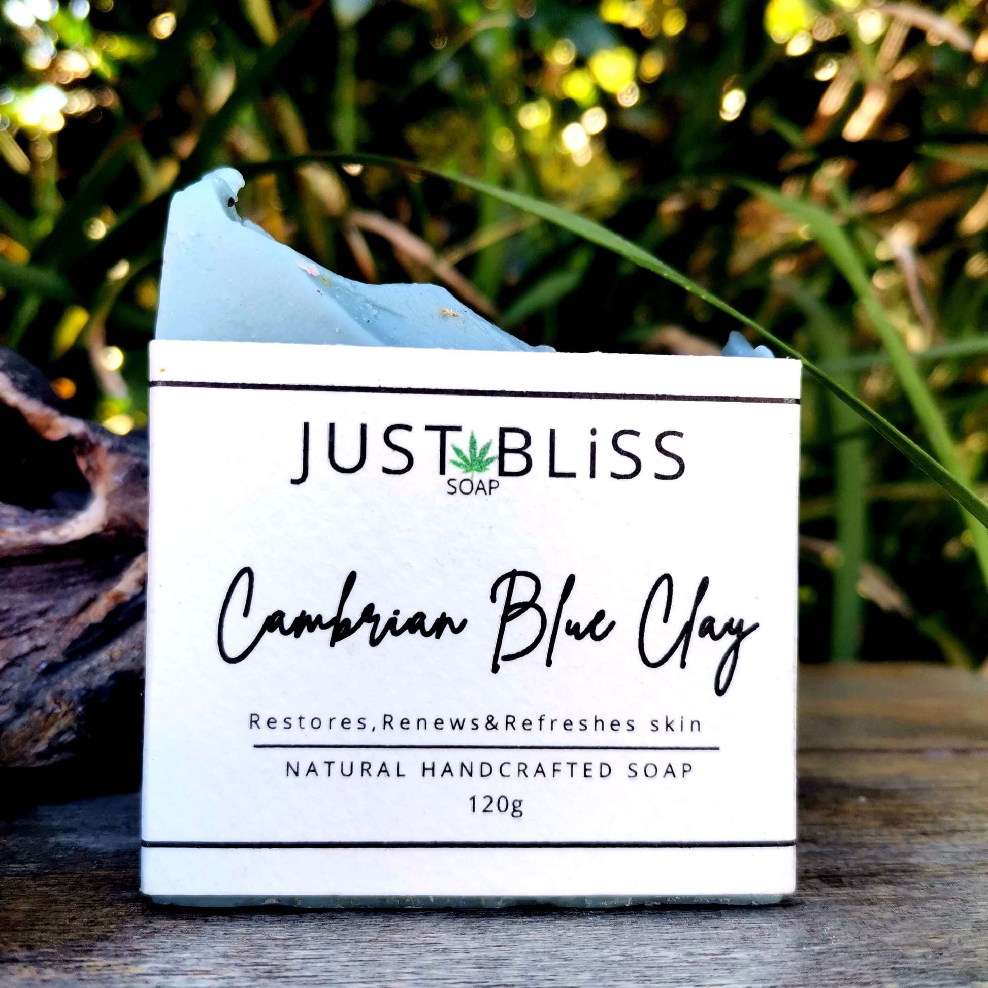 JUSTBLISS: SOAP BAR: Cambrian Blue Clay. Facial and Body
