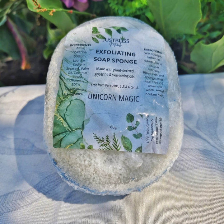 Exfoliating Soap Sponge – Plant - Based Glycerin Cleanser for Smooth Skin JUSTBLiSS Naturals