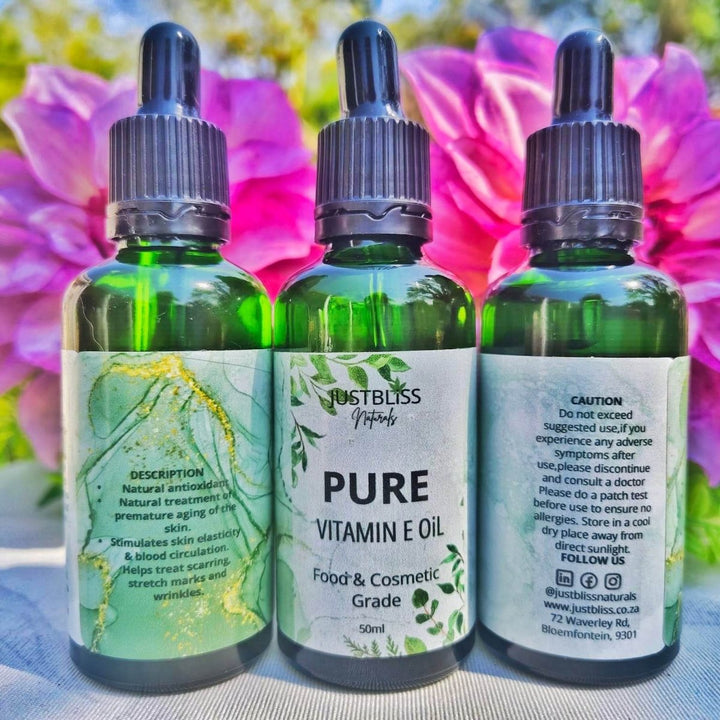 Vitamin E Oil 50ml – 100% Pure Antioxidant for Skin & Hair JUSTBLiSS Naturals