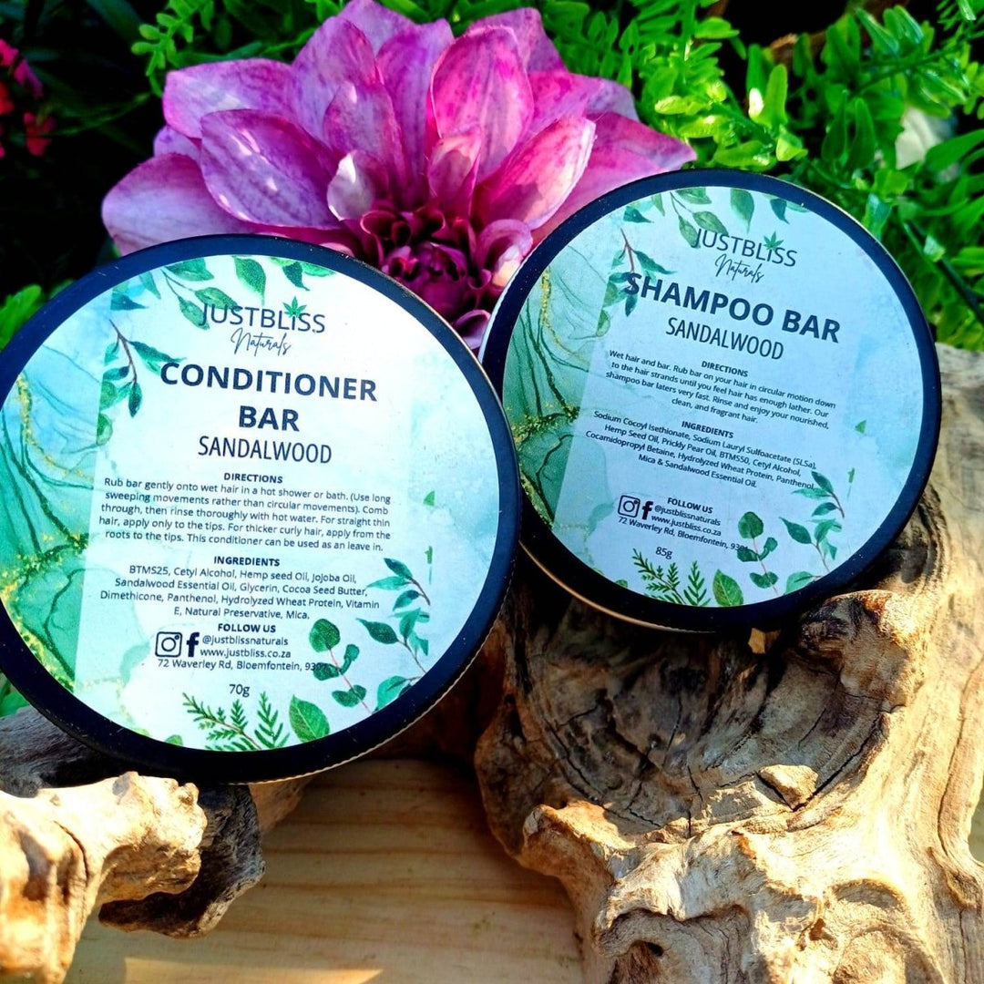 Zero Waste Shampoo & Conditioner Bar Bundle in Tin – Plastic - Free, Natural Hair Care JUSTBLiSS Naturals