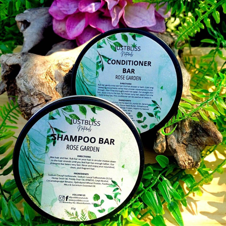 Zero Waste Shampoo & Conditioner Bar Bundle in Tin – Plastic - Free, Natural Hair Care JUSTBLiSS Naturals