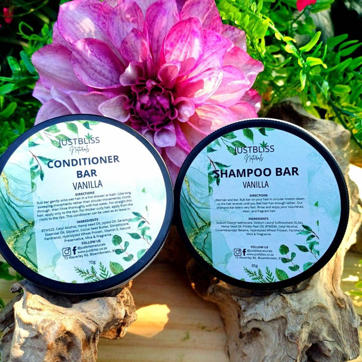 Zero Waste Shampoo & Conditioner Bar Bundle in Tin – Plastic - Free, Natural Hair Care JUSTBLiSS Naturals