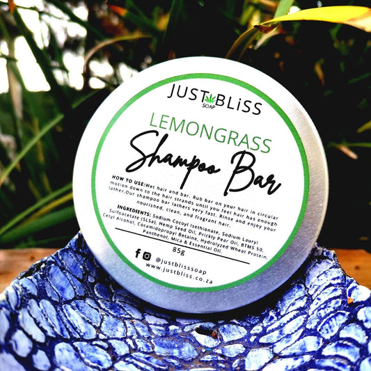 JUSTBLISS: SHAMPOO BAR in tin: lemongrass