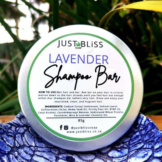 JUSTBLISS: SHAMPOO BAR in tin: lavender