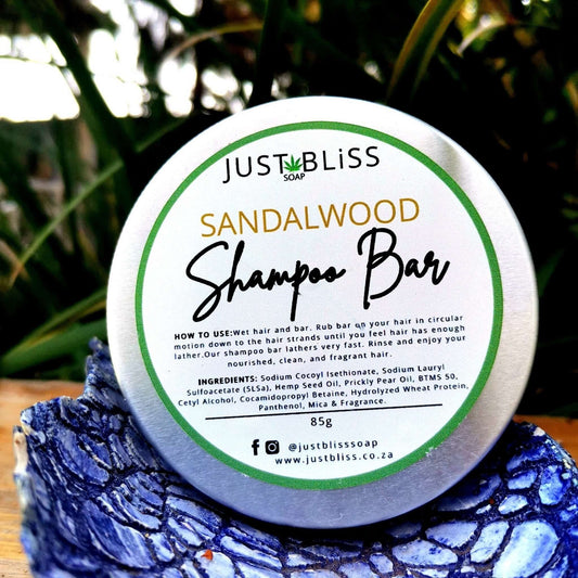 JUSTBLISS: SHAMPOO BAR in tin: sandalwood