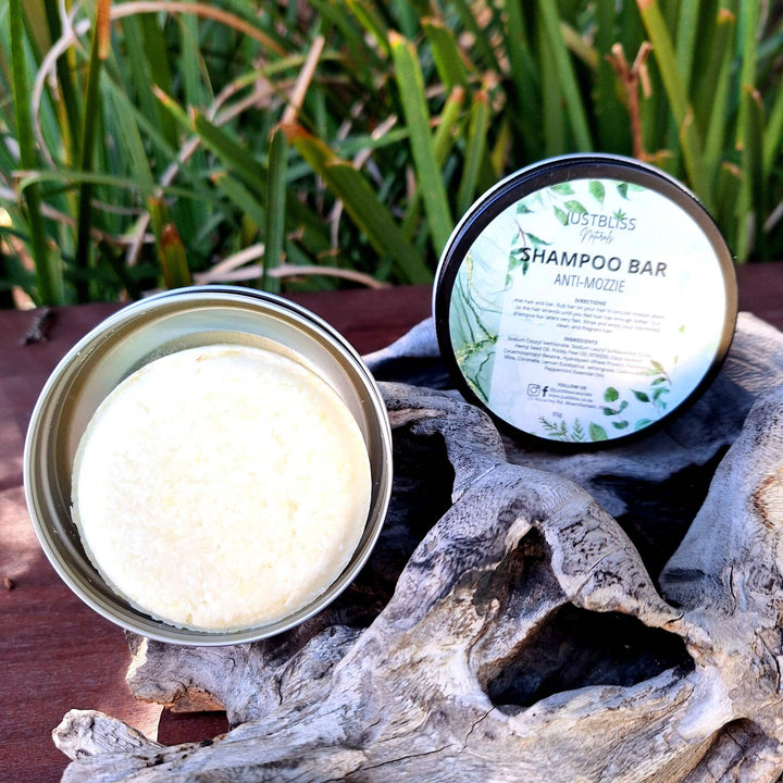 Eco-friendly Shampoo Bar in reusable tin for hair care.