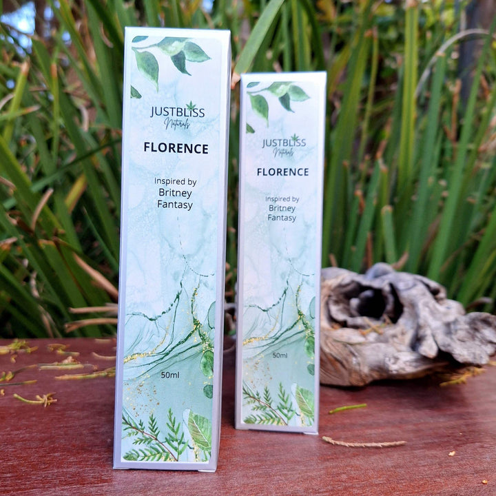 Floral perfume bottle and packaging, 50ml, inspired by Britney Fantasy.