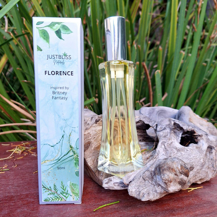 50ml Floral Perfume for Women - Florence, Oil Based, Inspired by Britney Fantasy, in decorative packaging.