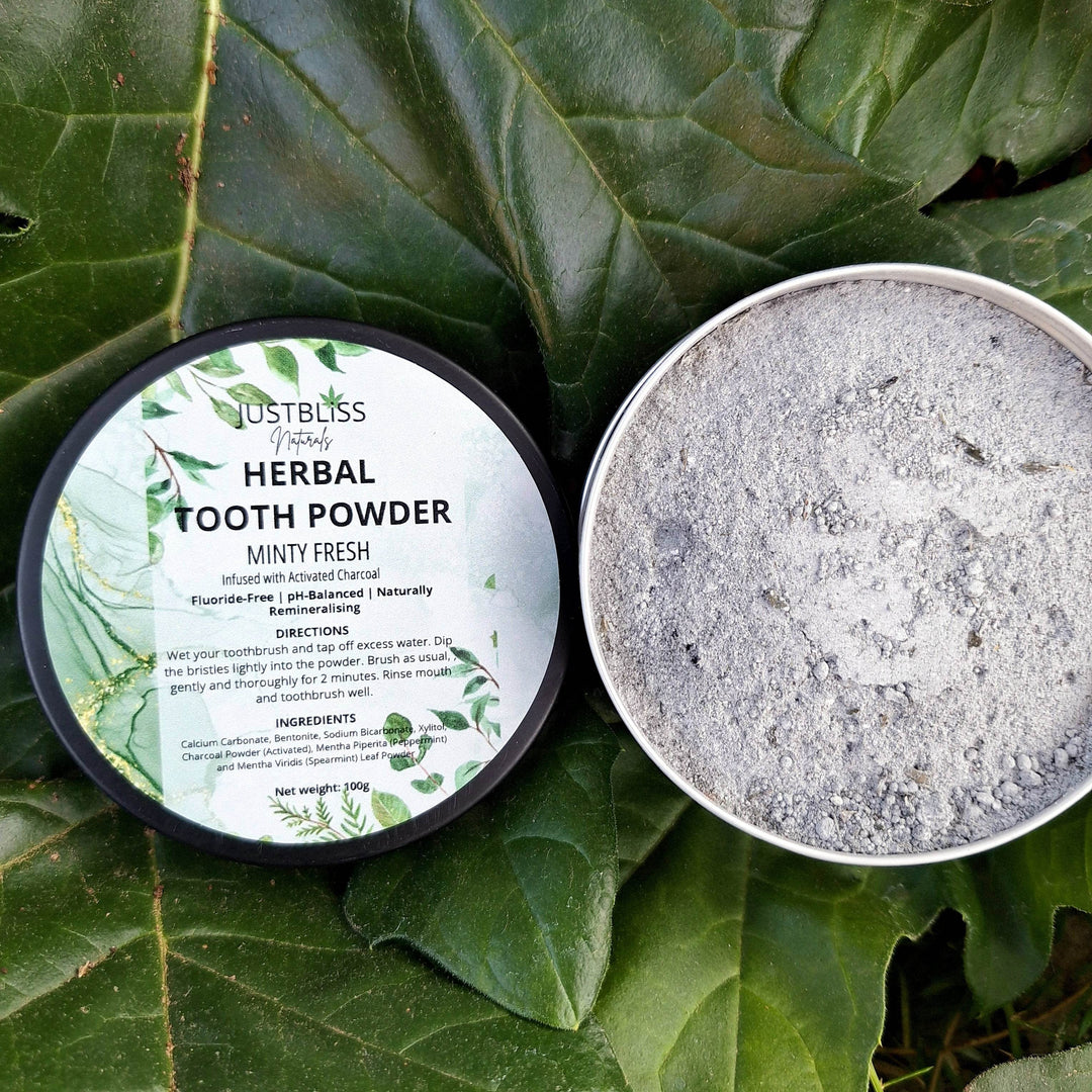 Herbal Tooth Powder – Minty Fresh, Fluoride-Free Natural Whitening - JUSTBLiSS Naturals