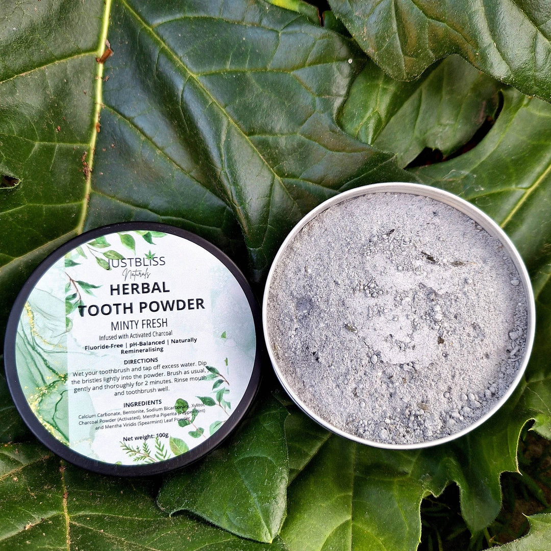 Herbal Tooth Powder – Minty Fresh, Fluoride-Free Natural Whitening - JUSTBLiSS Naturals