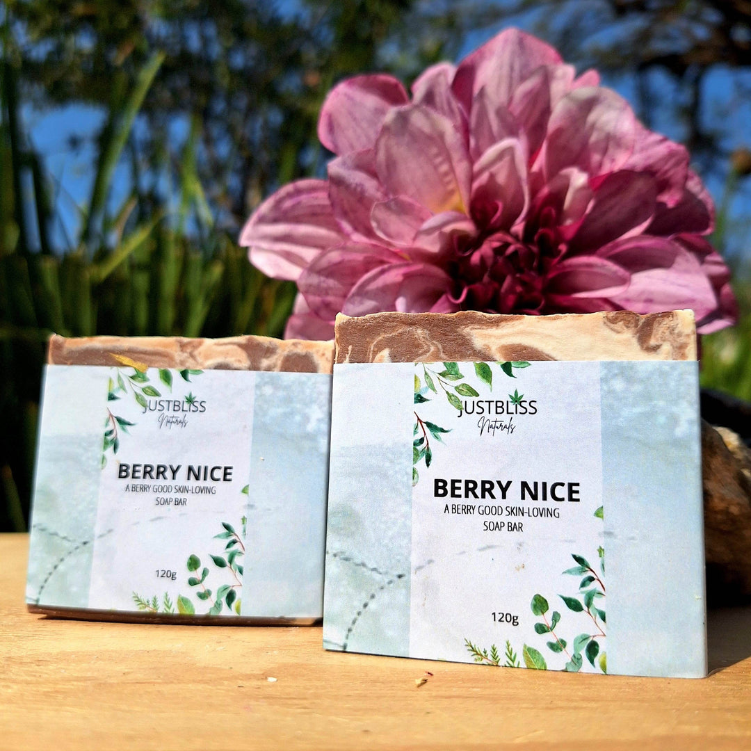 Berry Nice Soap Bar – Handcrafted Vegan Cleanser for Soft, Glowing Skin - JUSTBLiSS Naturals