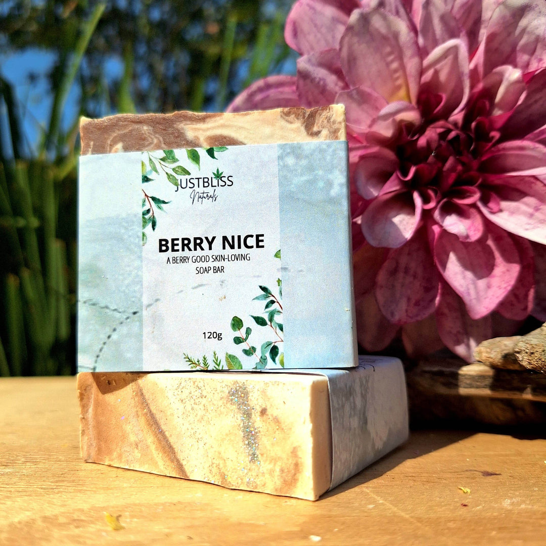Berry Nice Soap Bar – Handcrafted Vegan Cleanser for Soft, Glowing Skin - JUSTBLiSS Naturals
