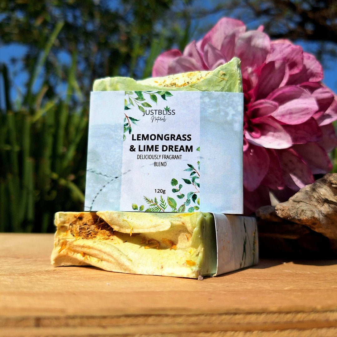 Lemongrass & Lime Natural Soap Bar – Handcrafted, Vegan, Uplifting - JUSTBLiSS Naturals