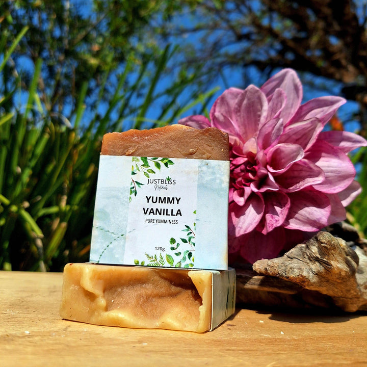 Yummy Vanilla Natural Soap Bar – Handcrafted, Moisturizing, Vegan - JUSTBLiSS Naturals