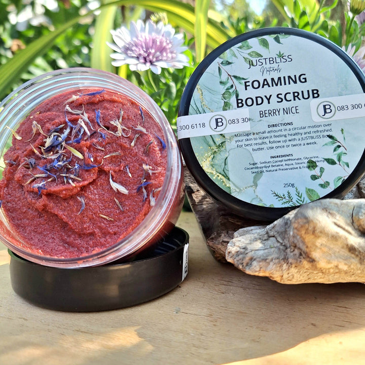 Foaming Body Scrub – Plant-Based Exfoliation in Refreshing Scents - JUSTBLiSS Naturals