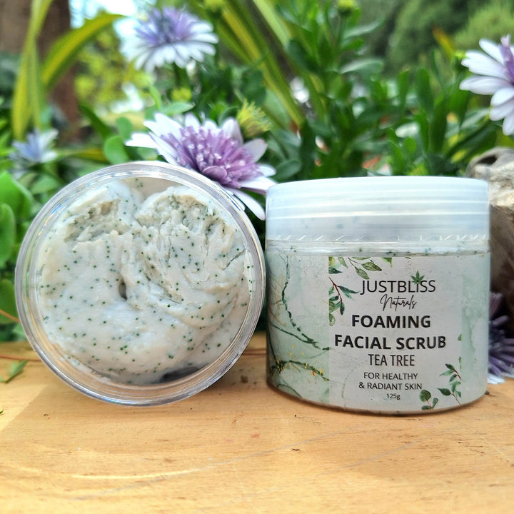 Tea Tree & Mint Facial Scrub – Purifying Exfoliant for Acne-Prone Skin - JUSTBLiSS Naturals