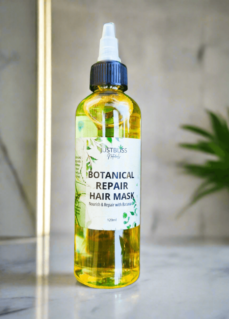 Botanical Repair Hair Mask with Batana Oil & Rosemary – Strengthens & Revives - JUSTBLiSS Naturals