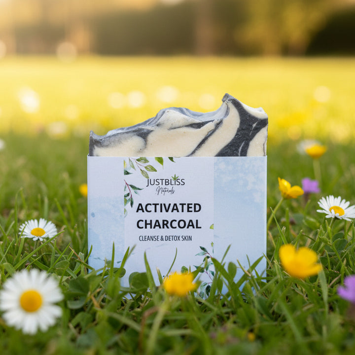 Activated Charcoal Soap Bar – Vegan Deep Cleansing &amp; Detox - JUSTBLiSS Naturals