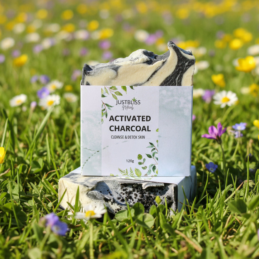 Activated Charcoal Soap Bar – Vegan Deep Cleansing &amp; Detox - JUSTBLiSS Naturals