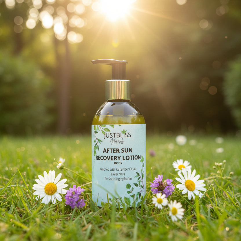 After Sun Lotion with Aloe & Hemp – Natural Cooling Relief for Skin - JUSTBLiSS Naturals