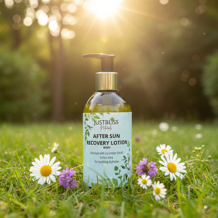 After Sun Lotion with Aloe &amp; Hemp – Natural Cooling Relief for Skin - JUSTBLiSS Naturals