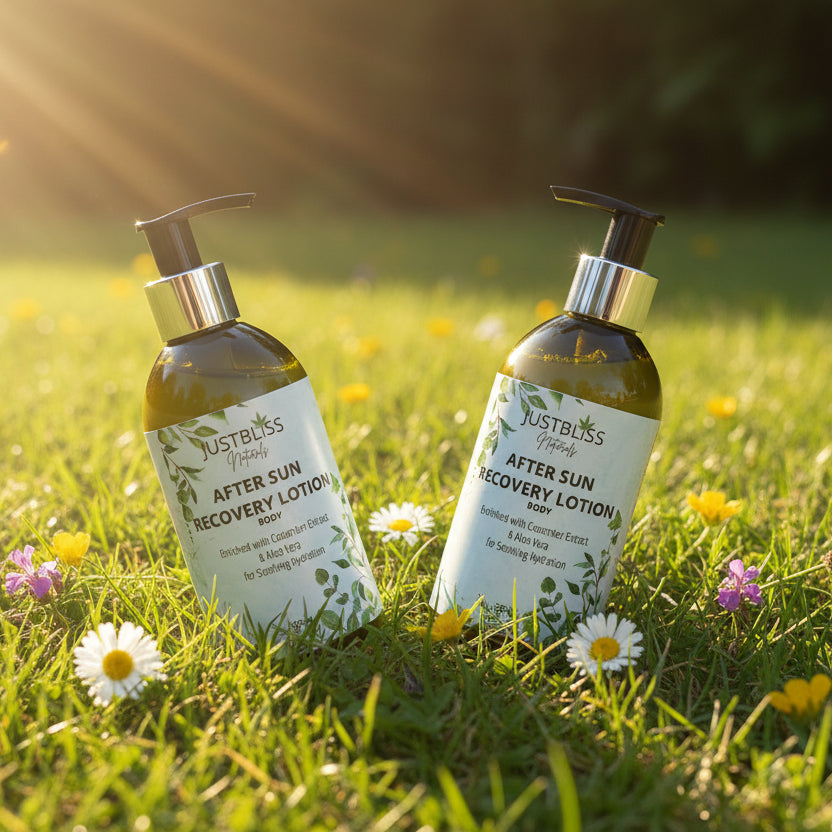 After Sun Lotion with Aloe &amp; Hemp – Natural Cooling Relief for Skin - JUSTBLiSS Naturals