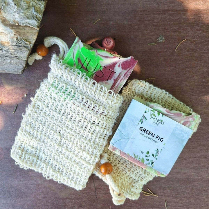 All Natural Loofah Soap Saver Bag – Eco-Friendly Sisal Exfoliator - JUSTBLiSS Naturals