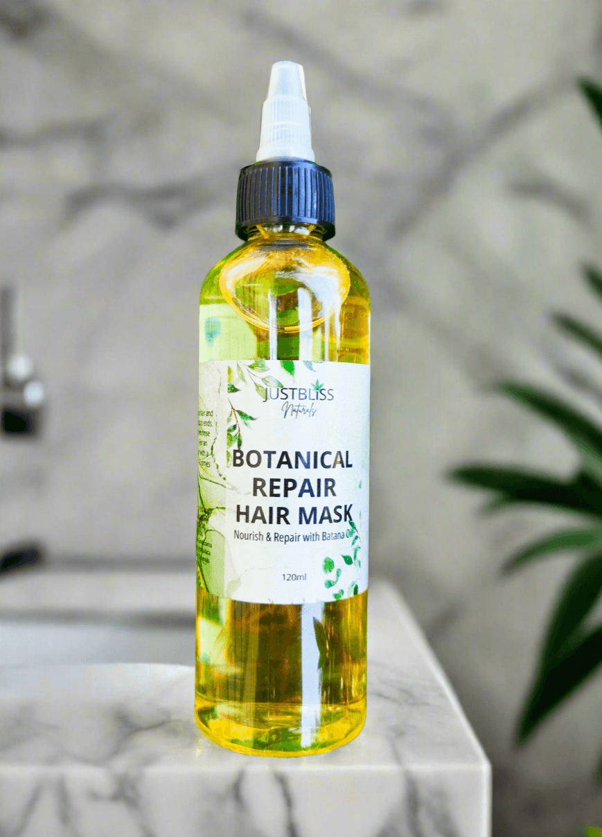 Botanical Repair Hair Mask with Batana Oil & Rosemary – Strengthens & Revives - JUSTBLiSS Naturals