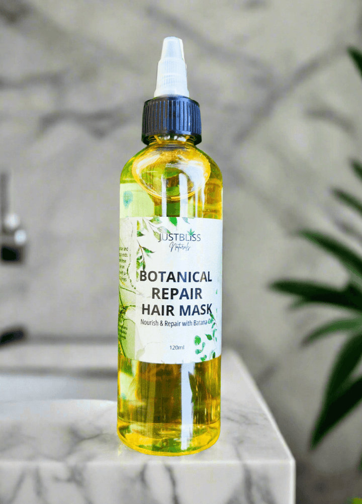 Botanical Repair Hair Mask with Batana Oil & Rosemary – Strengthens & Revives - JUSTBLiSS Naturals