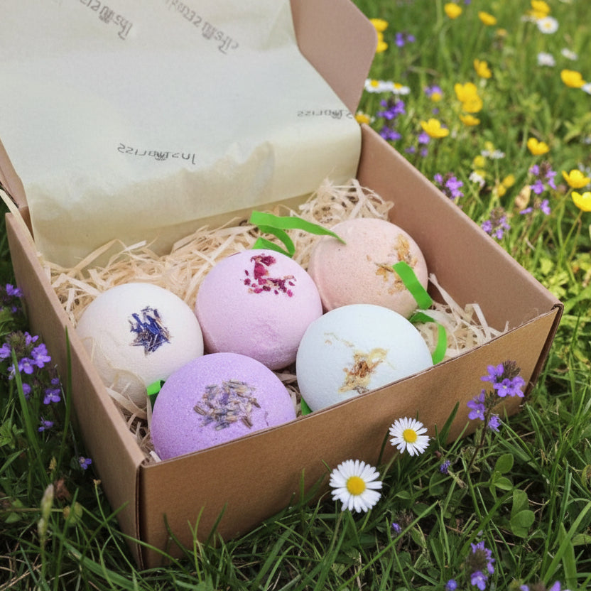 Bath Bomb Gift Box – 5 Handmade Plant-Based Aromatherapy Bombs - JUSTBLiSS Naturals