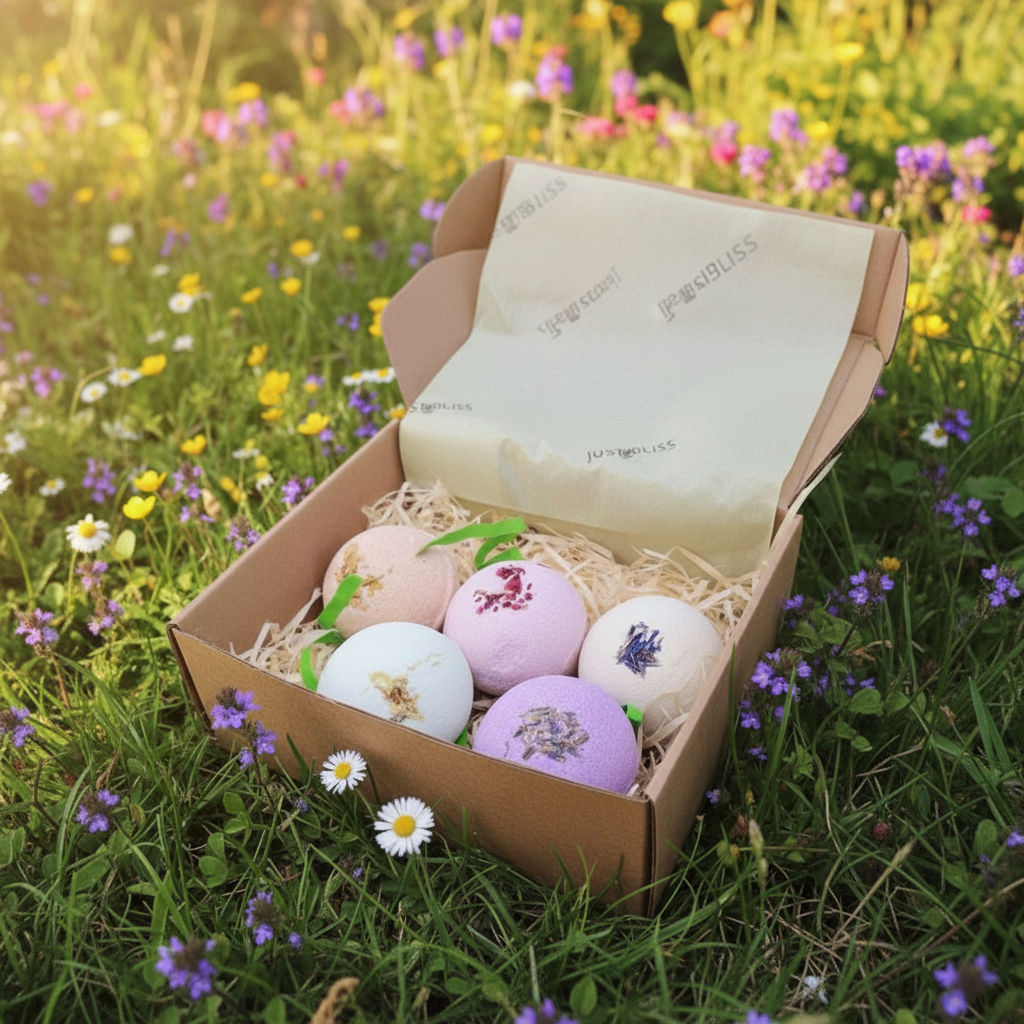 Bath Bomb Gift Box – 5 Handmade Plant-Based Aromatherapy Bombs