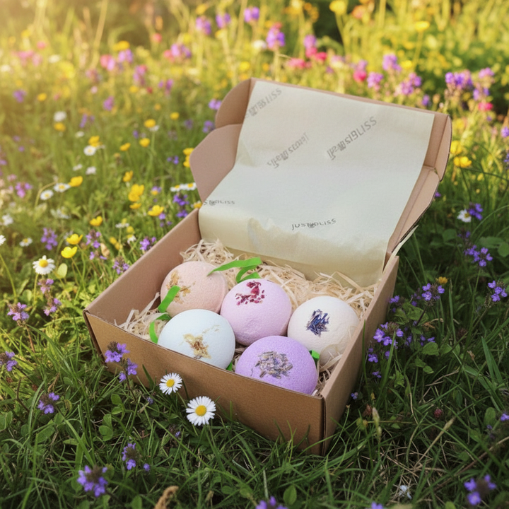 Bath Bomb Gift Box – 5 Handmade Plant-Based Aromatherapy Bombs