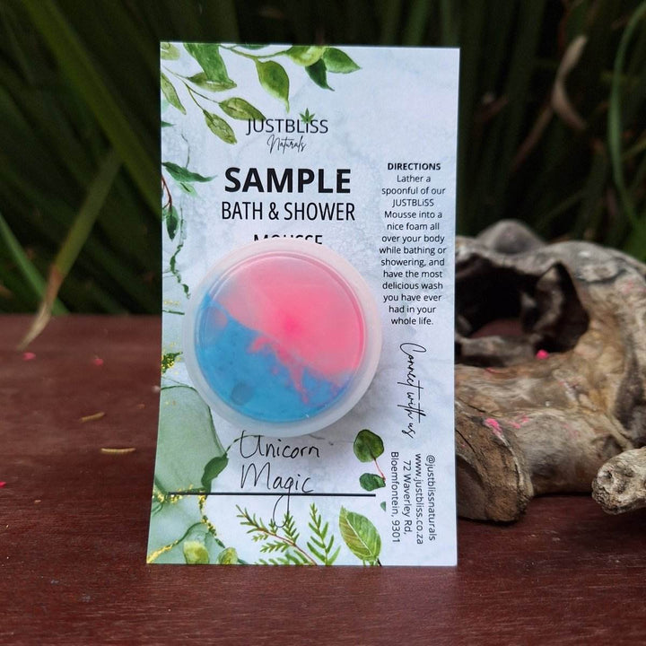Bath &amp; Shower Mousse Sample 15ml – Gentle Plant-Based Foam Cleanser - JUSTBLiSS Naturals