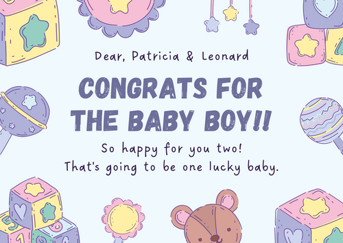 JUSTBLISS: GREETING CARD: Baby Boy