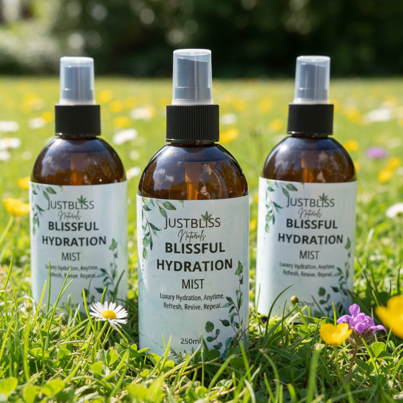 Blissful Hydration Facial Mist – Rose Water & Hyaluronic Acid Glow Spray - JUSTBLiSS Naturals