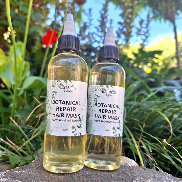 Botanical Repair Hair Mask with Batana Oil &amp; Rosemary – Strength &amp; Shine - JUSTBLiSS Naturals