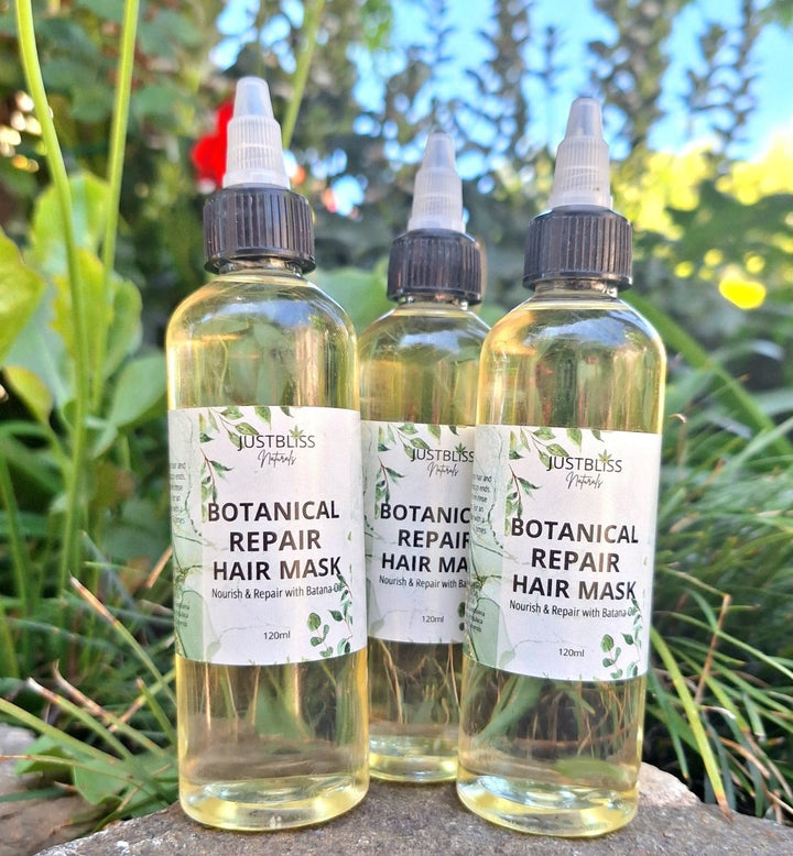 Botanical Repair Hair Mask with Batana Oil &amp; Rosemary – Strength &amp; Shine - JUSTBLiSS Naturals