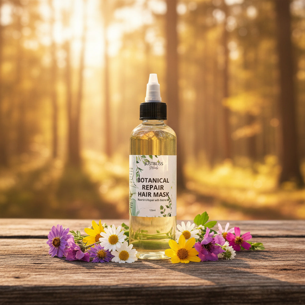 Botanical Repair Hair Mask with Batana Oil & Rosemary – Strength & Shine - JUSTBLiSS Naturals