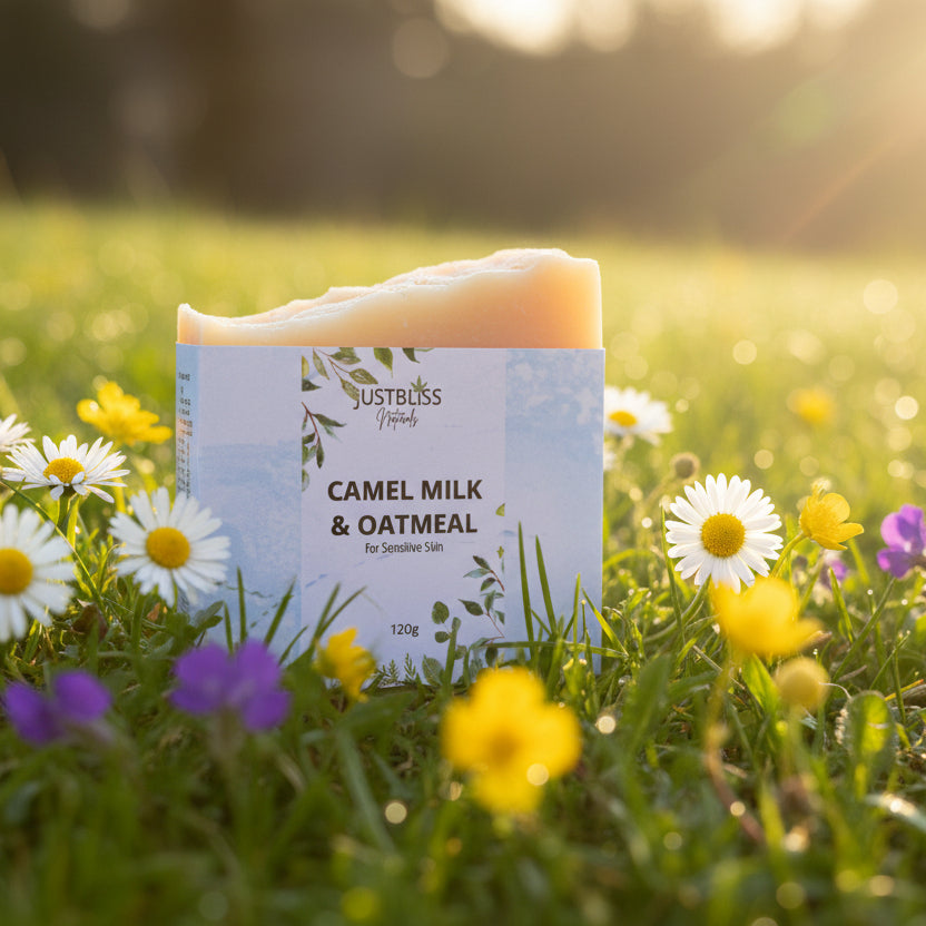 Camel Milk &amp; Oatmeal Soap Bar – Fragrance-Free, Soothing for Sensitive Skin - JUSTBLiSS Naturals