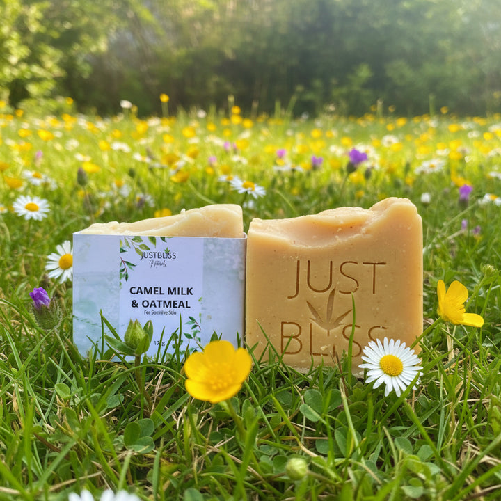 Camel Milk &amp; Oatmeal Soap Bar – Fragrance-Free, Soothing for Sensitive Skin - JUSTBLiSS Naturals