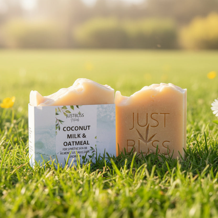 Coconut Milk &amp; Oatmeal Soap Bar – Unscented Relief for Sensitive Skin - JUSTBLiSS Naturals
