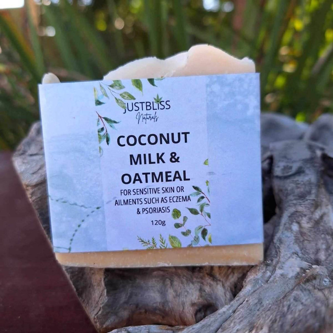 Coconut Milk &amp; Oatmeal Soap Bar – Unscented Relief for Sensitive Skin - JUSTBLiSS Naturals