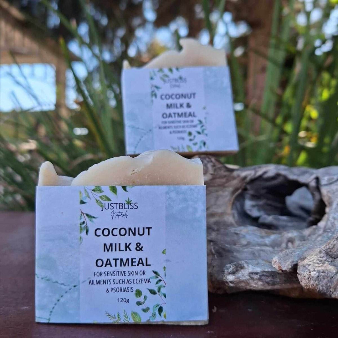 Coconut Milk &amp; Oatmeal Soap Bar – Unscented Relief for Sensitive Skin - JUSTBLiSS Naturals