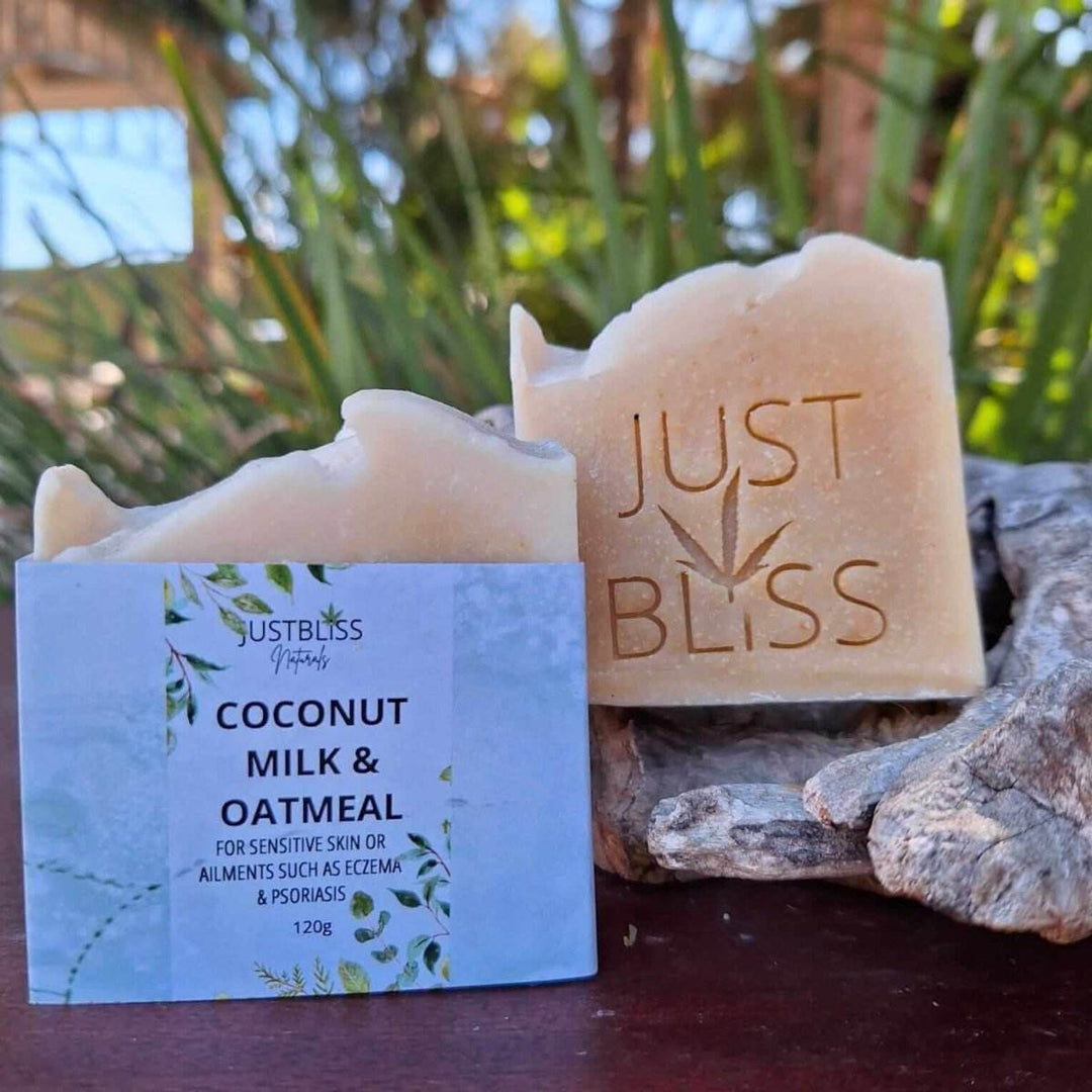 Coconut Milk &amp; Oatmeal Soap Bar – Unscented Relief for Sensitive Skin - JUSTBLiSS Naturals
