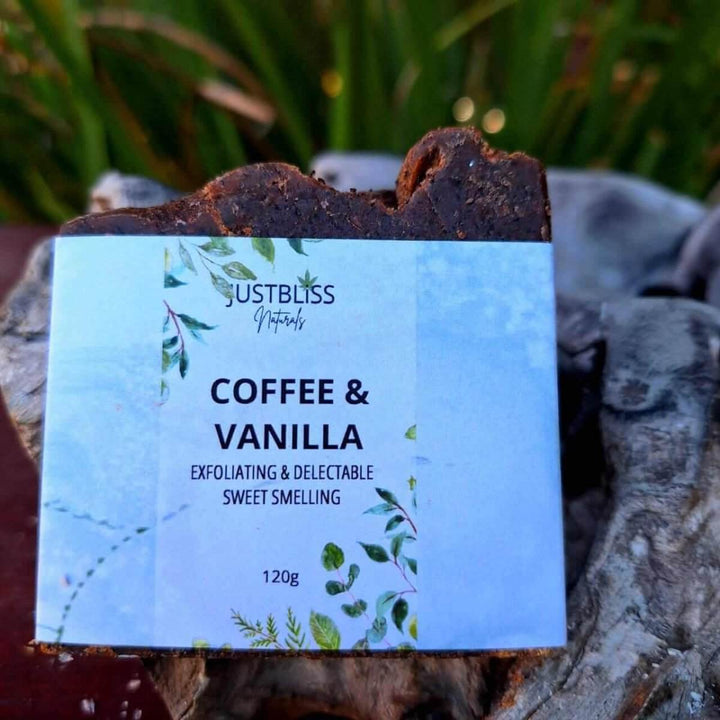 Coffee &amp; Vanilla Exfoliating Vegan Soap Bar – Nourishing Mango Butter - JUSTBLiSS Naturals