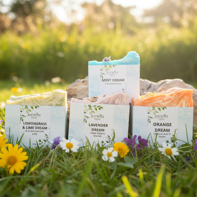 Dream Collection Soap Gift Box – Plant-Based Scented Bars for Mindful Self-Care - JUSTBLiSS Naturals