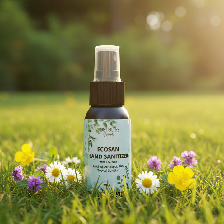EcoSan 70% Alcohol Hand Sanitizer – Plant-Based with Tea Tree Oil - JUSTBLiSS Naturals