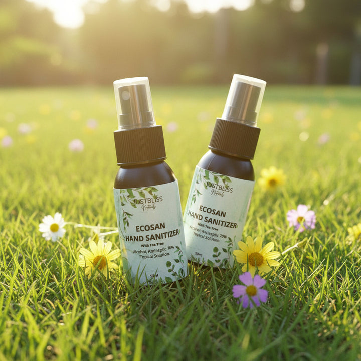 EcoSan 70% Alcohol Hand Sanitizer – Plant-Based with Tea Tree Oil - JUSTBLiSS Naturals