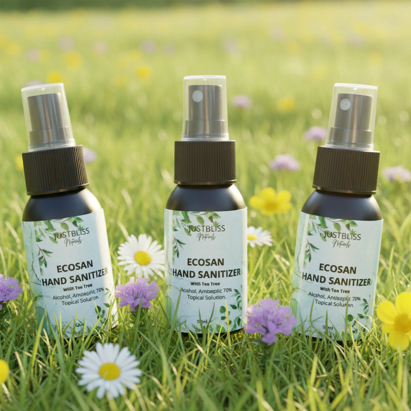 EcoSan 70% Alcohol Hand Sanitizer – Plant-Based with Tea Tree Oil - JUSTBLiSS Naturals