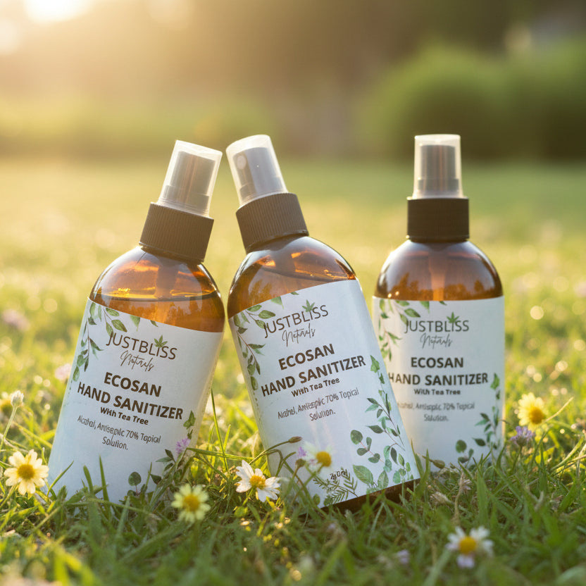 EcoSan 70% Alcohol Hand Sanitizer – Plant-Based with Tea Tree Oil - JUSTBLiSS Naturals